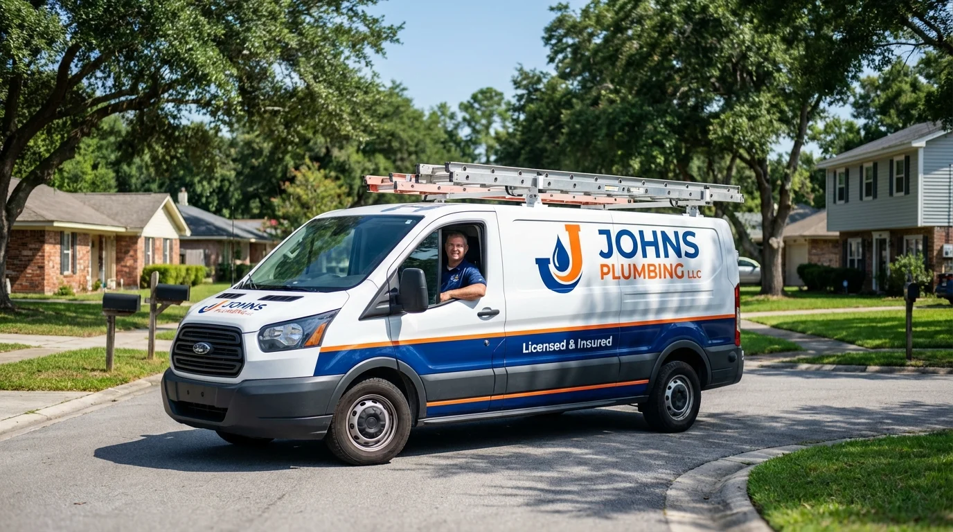 Johns Plumbing LLC service van in Chadbourn, NC