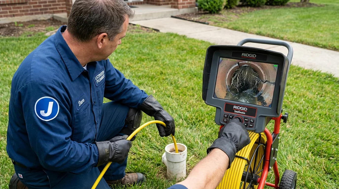 Sewer camera inspection being performed by Johns Plumbing LLC in Chadbourn